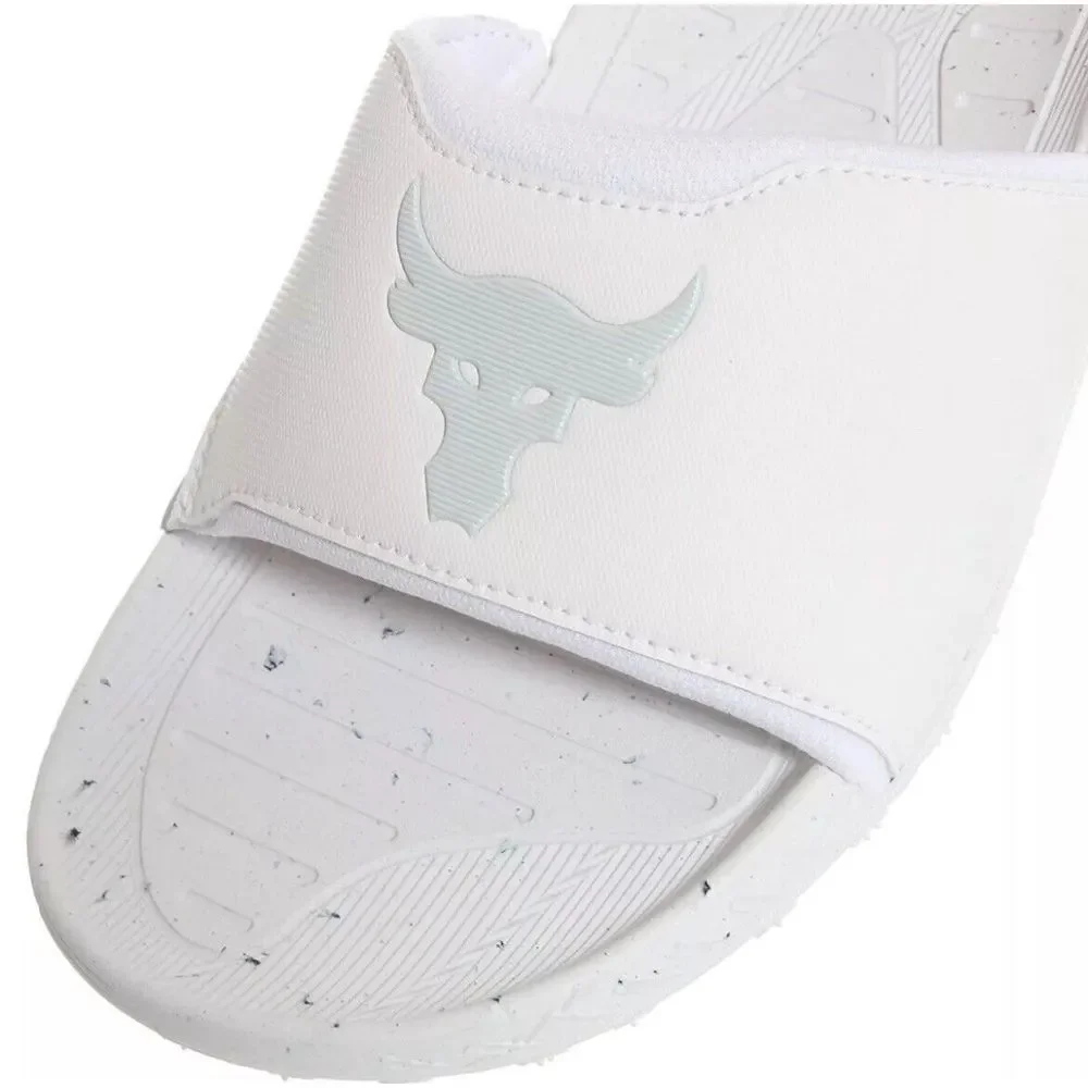 Under Amour Project Rock Slide Sandals‎ White Men's Size 8 3023762 101